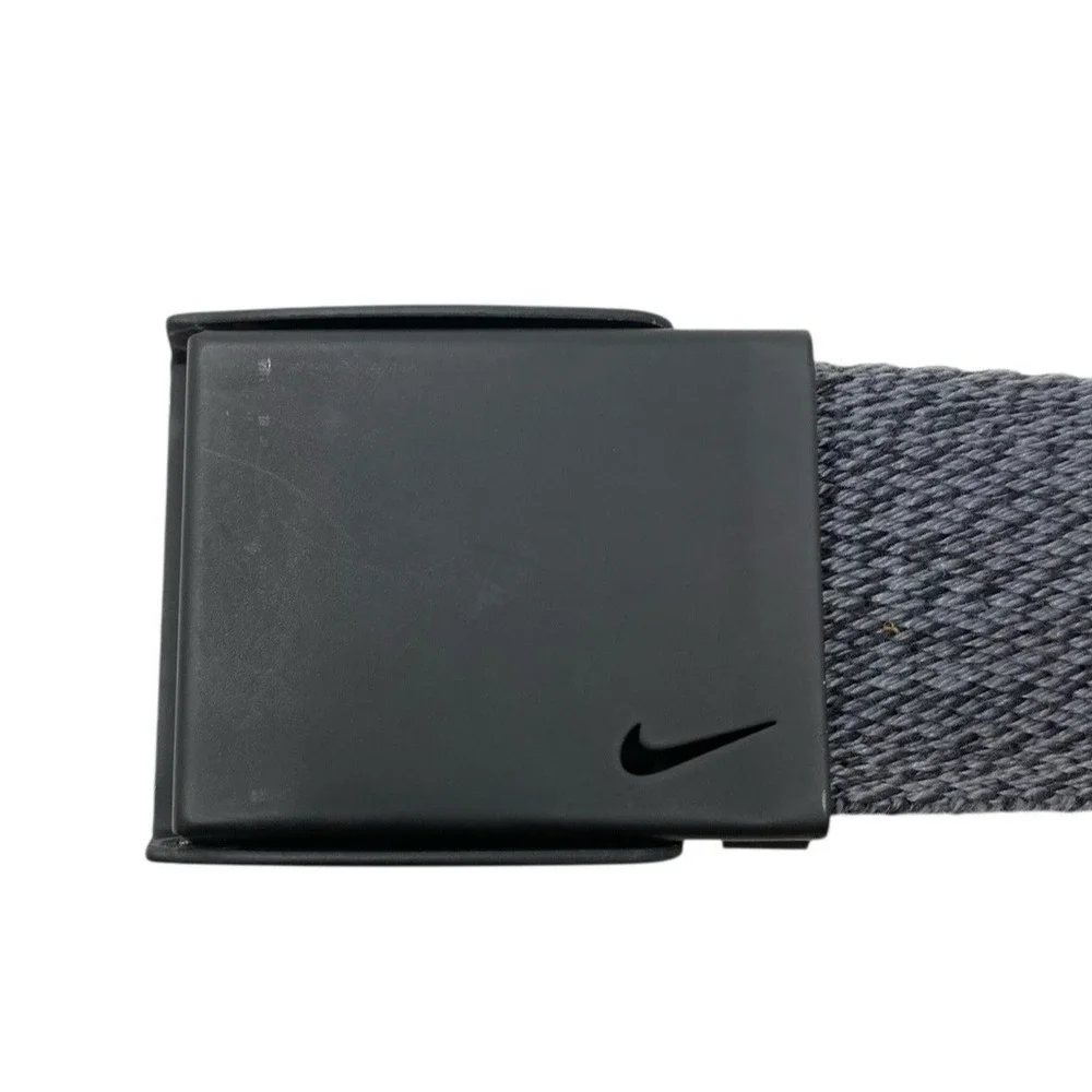 Nike Mens Black & Grey Webbed Belt One Size Adjustable Casual Golf Logo 50